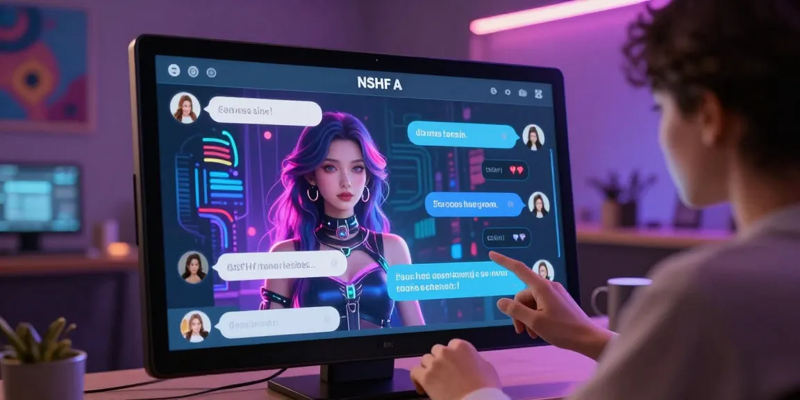 Interactive NSFW AI experience demonstrating engaging character visuals and user interaction within a digital chat interface.
